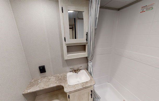Premium RV rental bathroom