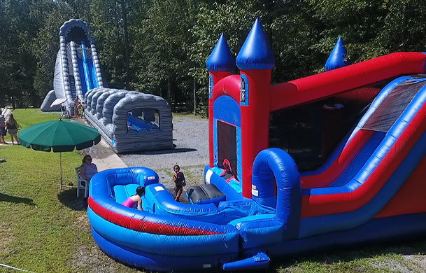 inflatable water slides at Adventure Bound Tall Pines